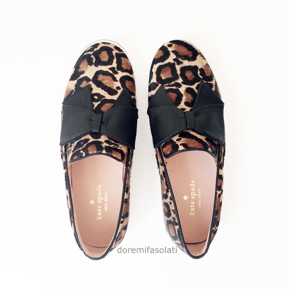 KATE SPADE delise leopard bow flats loafers 10 - Picture 2 of 6